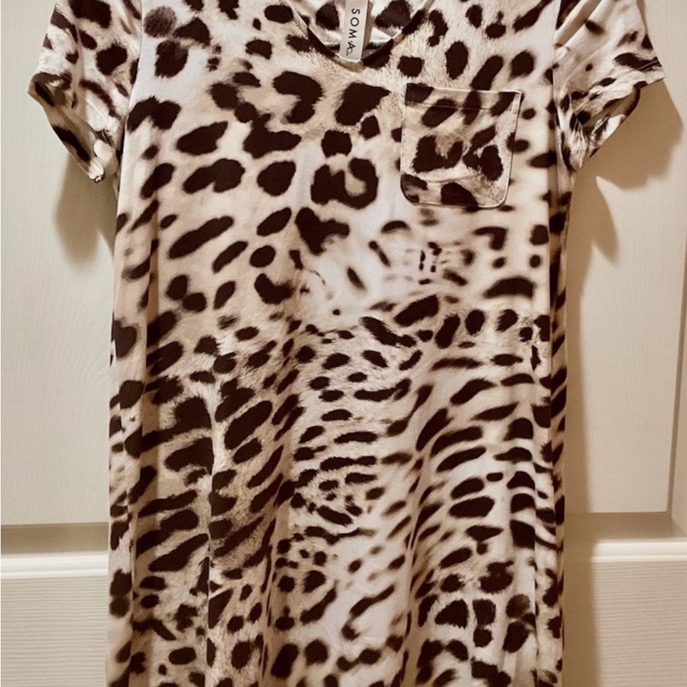 Soma Leopard Print Short Sleeve Nightshirt